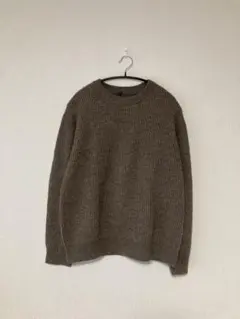 【完売品】無印良品 ヤク入りウール畦編みクルーネックセーター ブラウン系