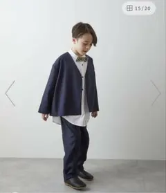 ノーカラージャケットセットアップ（リネン混）2点セット