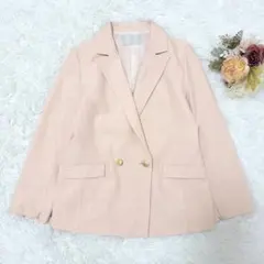 ✨美品✨セルフォード 袖スリットリネンライクジャケット 金ボタン ピンク Mのサムネイル