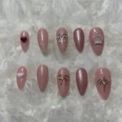 ネイルチップ ピンク 10個セット