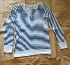 超美品 ユリパーク ボーダー コットン ニット