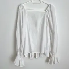 【極美品】BEAUTY&YOUTH コットンローン レースギャザーブラウス★