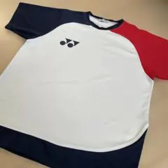YONEX ラグランスリーブ Tシャツ ホワイト/レッド/ネイビー
