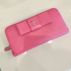 PRADA♡サフィアーノ リボン長財布 PRADA（プラダ） サフィアーノ リボン 二つ折り 長財布 - ブラック