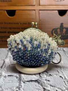 ビーズがま口　チャーム付き