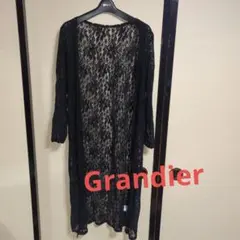 総レース ロングカーディガン ブラックのサムネイル