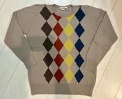 JOHN SMEDLEY ダイヤ柄クルーネックニット　英国製のサムネイル
