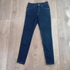 GU ダークブルー スリムフィット長ズボン