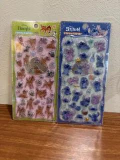 国内正規品 ディズニー　プチドロップステッカー　スティッチ　バンビ2枚セット