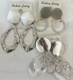 3点セット　469 ハンドメイド　樹脂　金属　ピアス　イヤリング　まとめ売り
