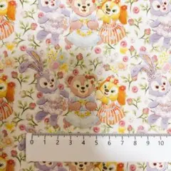 【新品未使用】ダッフィーフレンズ＊綿生地＊縦約200cm×幅約140cm＊小花柄