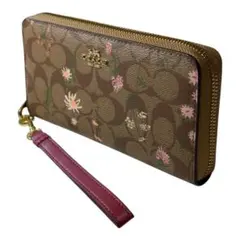 新品 COACH C8736 花柄 シグネチャー 長財布 ストラップ付のサムネイル