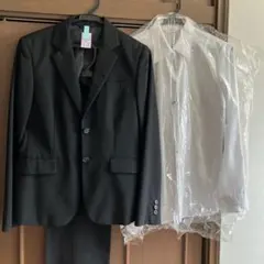 リクルートスーツ黒ジャケット、ズボン、白ブラウスセットＭ