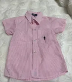 Polo by Ralph Lauren ピンク ストライプ ポロシャツ SS