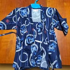 青色ドラゴン柄甚平 120cm