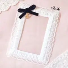 B7サイズ　トレカケースデコ　硬質ケース　硬化ケース　レースデコ　ブラックリボン