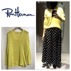 ロンハーマン Vネックニット セーター きいろ イエロー S コットン100％