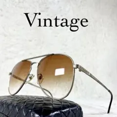 60s~70s　ビンテージサングラス　ブラウンレンズ　ツーブリッジ　アビエーター