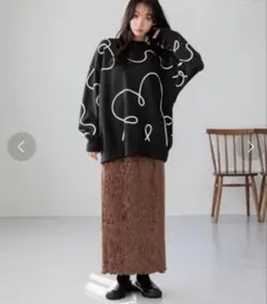 LOWRYS FARM シャイニーベロアタイトスカート