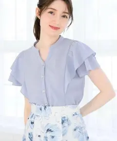 2025春夏新作 ダブルフリルカットブラウス