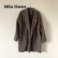 ★Mila Owen ブラウン チェスターコート オーバーサイズ　　ヘリンボーン