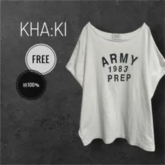 値下げ↓KHA:KI✅ARMYロゴ Tシャツ ゆったり 綿100 体型カバーのサムネイル