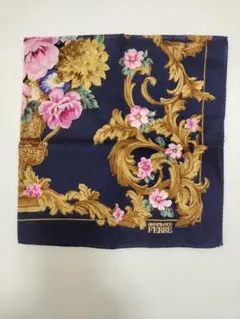 GIANFRANCO FERRE ハンカチ 花柄 ネイビーのサムネイル