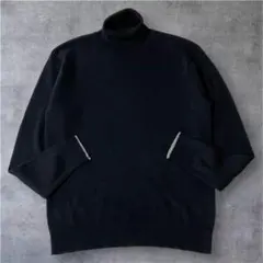 ポールスミス ロンドン　タートルネックニット　カシミヤ100% 黒 グレー　M