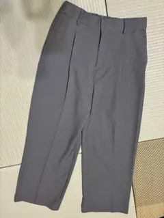 VIS スラックス 「美easy」グレー ワンタックワイドパンツ L