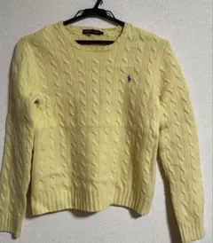 【美品】‼️RALPH LAUREN イエロー ケーブルニット L
