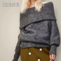 IRENE アイレネ オフショルダーモヘヤ タートル ニットセーター グレーのサムネイル