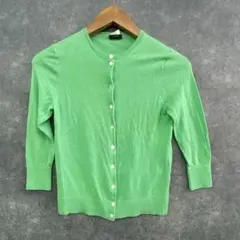【極美品】J.CREW レナウン社製 ウール100% カーディガン 緑 M相当のサムネイル