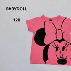 ベビードール☆半袖Tシャツ　女の子　キッズ　綿100%　ミニー　プリント　120