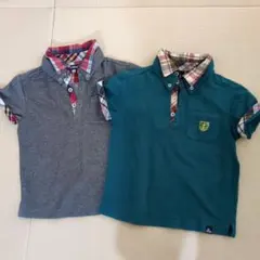 キッズ ポロシャツ 2枚セット グレーとグリーン