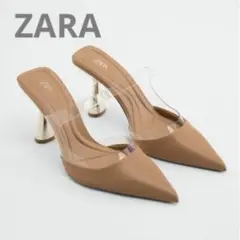 ZARA ザラ　クリア　ビニール　メタルヒール パンプス ベージュ　38