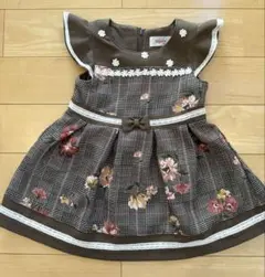 【美品】Souris クラシカルフラワーワンピース　90センチ