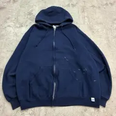 Russell Athletic　ジップパーカー　XL　ネイビー　無地　古着