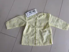 PETIT BATEAU イエロー ストライプ シャツ　67cm