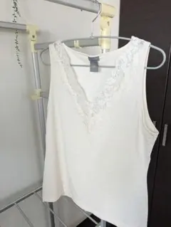 ANN TAYLOR レースタンクトップ ホワイト Lサイズのサムネイル