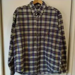 Polo チェック柄長袖シャツ Lサイズ 100%コットン