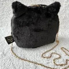 The cat's meow 黒猫 ファー ショルダーバッグ ポシェット