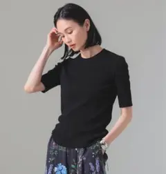 佐藤佳菜子 × SLOANE クルーネック リブTシャツ ブラック サイズ2のサムネイル