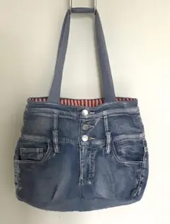 【ハンドメイド】リメイクトートバッグ　デニムバッグ　サブバッグ