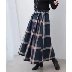 frames RAY CASSIN グリーン系 T/Rビッグチェックスカート