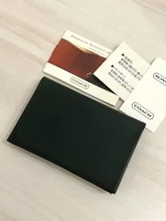 未使用　COACH オールドコーチ　レザー　名刺入れ　カードケース　グリーンのサムネイル