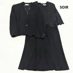 東京ソワール 15号 ブラックフォーマル セットアップ ワンピース レース