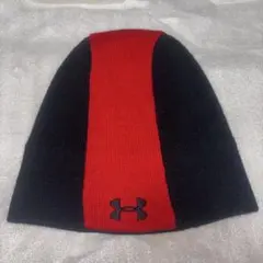 Under Armour ニット帽 黒/赤 ストライプ