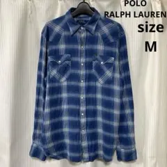 POLO RALPH LAUREN ラルフローレンウエスタンチェックネルシャツM