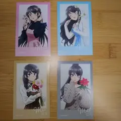 青ブタ 桜島麻衣 インスタントカメラ風イラストカード4種類セット