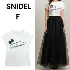【スナイデル】リボン付き ロゴTシャツ 半袖 Tシャツ